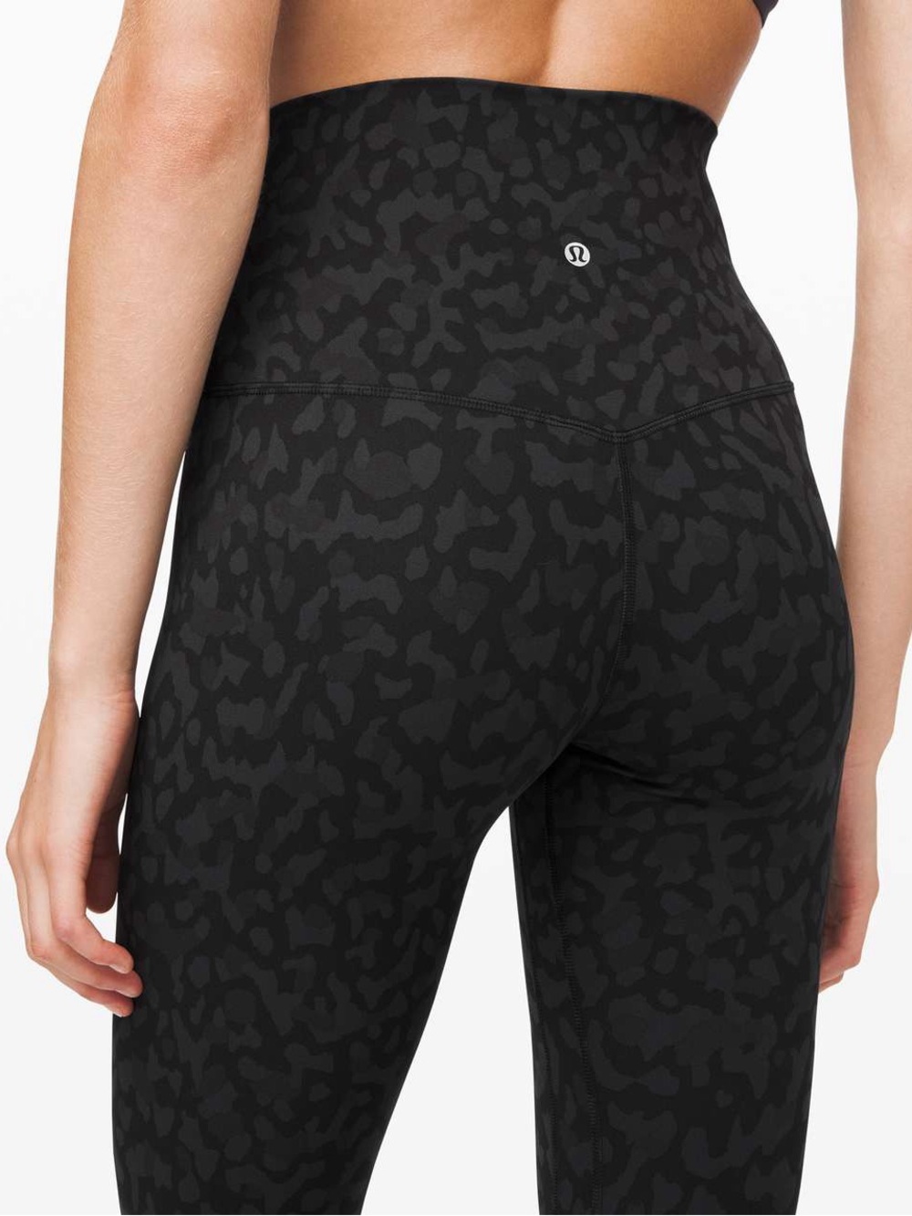 Lululemon Athletic Leggings Women's Black Leopard Print